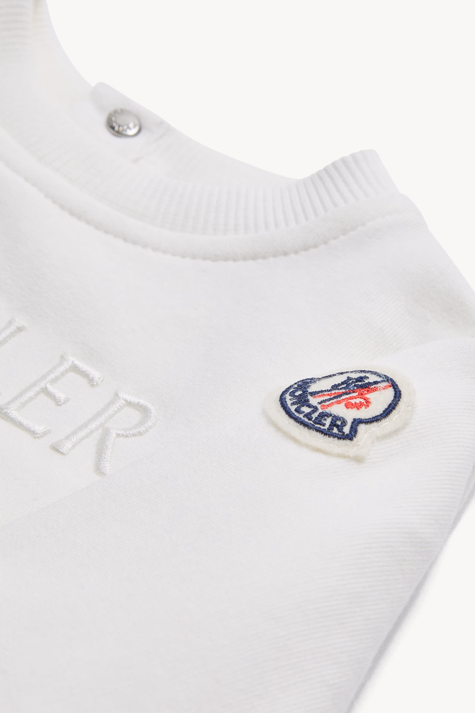 Embroidered Logo Cotton Sweatsuit Set Gender Neutral White Moncler 2